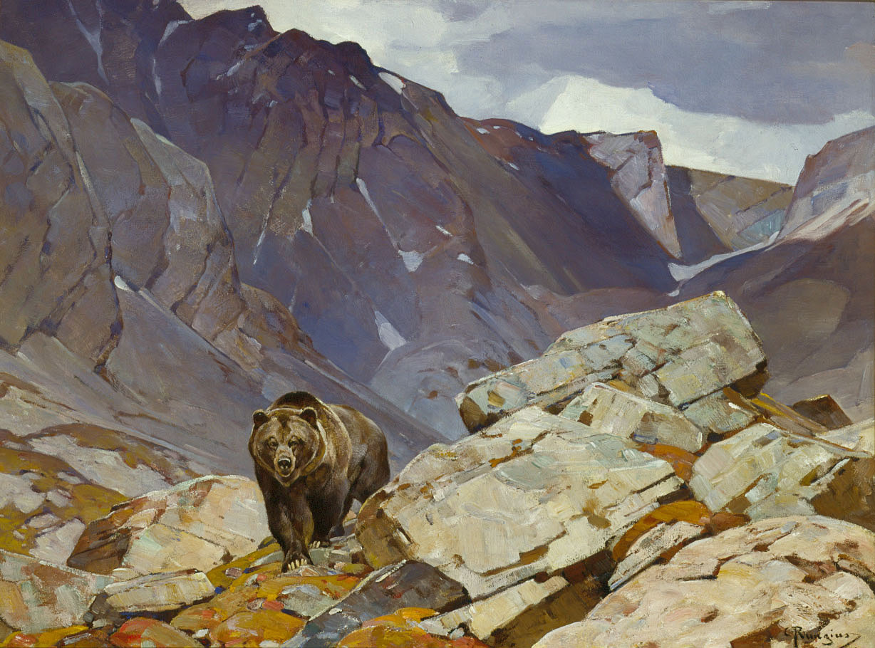 Old Baldface, c. 1935. Carl Rungius. Oil on Canvas. 30 x 40 inches. JKM Collection, National Museum of Wildlife Art. Estate of Carl Rungius.
