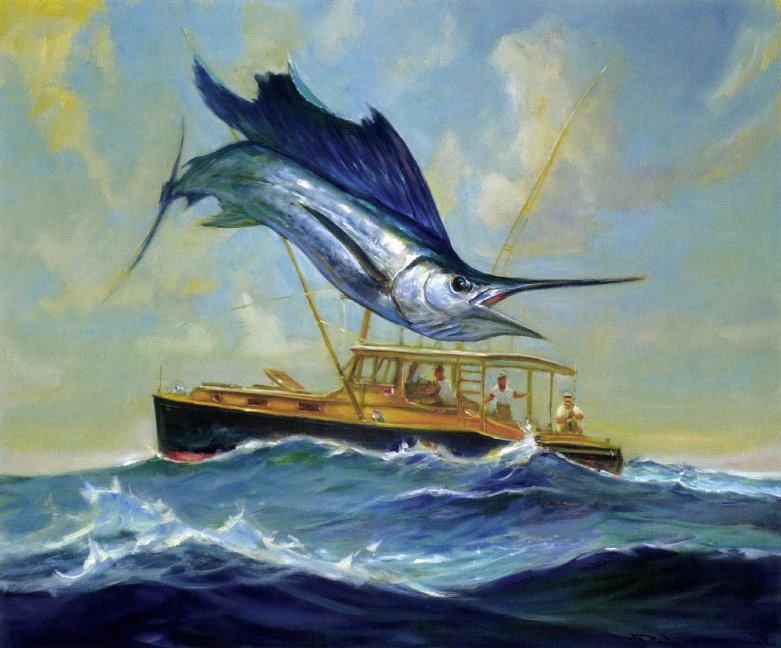 blue marlin painting